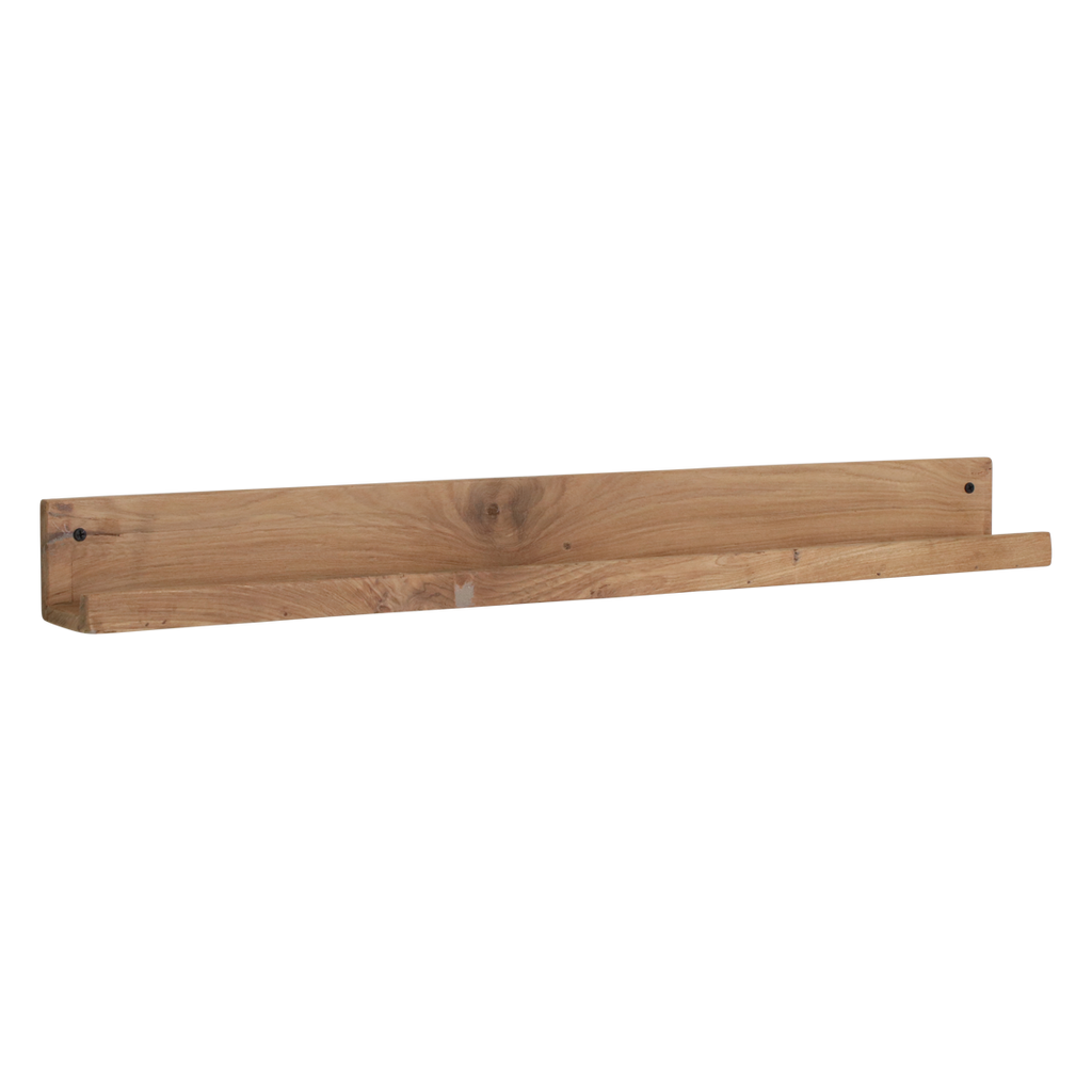 Wandregal aus recyceltem Teakholz mit Frontleiste – 75x8 cm
