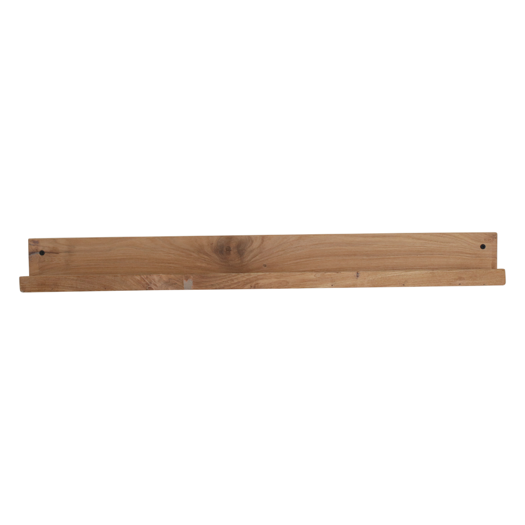 Wandregal aus recyceltem Teakholz mit Frontleiste – 75x8 cm