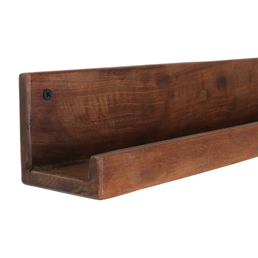 Wandregal aus recyceltem Holz in Braun für Bilderrahmen – 75x8 cm