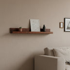 Wandregal aus recyceltem Holz in Braun für Bilderrahmen – 75x8 cm