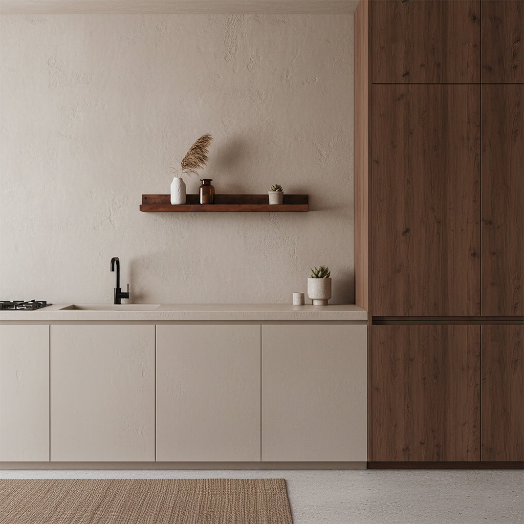 Wandregal aus recyceltem Holz in Braun für Bilderrahmen – 75x8 cm