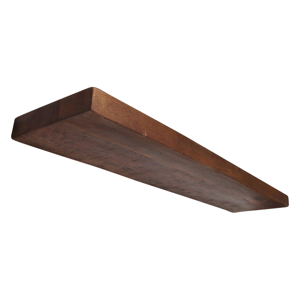 Schwebendes Wandregal aus recyceltem Holz in Braun – 80x18 cm