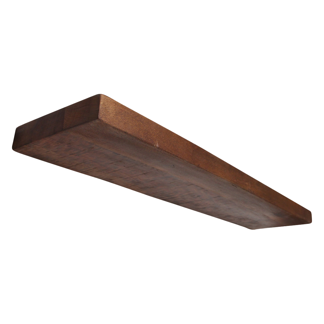 Schwebendes Wandregal aus recyceltem Holz in Braun – 80x18 cm