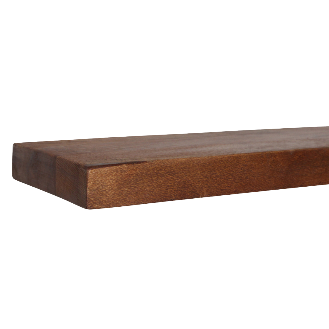Schwebendes Wandregal aus recyceltem Holz in Braun – 80x18 cm
