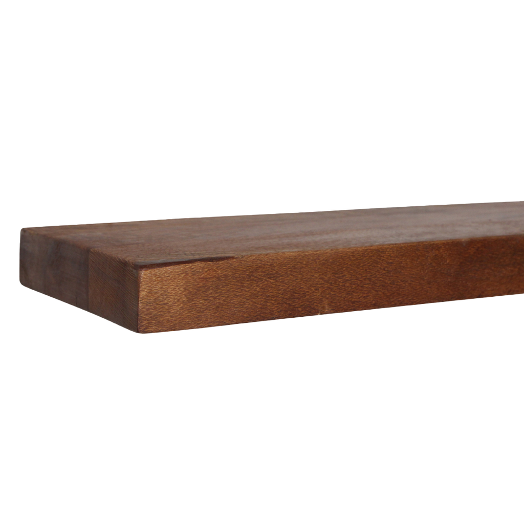 Schwebendes Wandregal aus recyceltem Holz in Braun – 80x18 cm