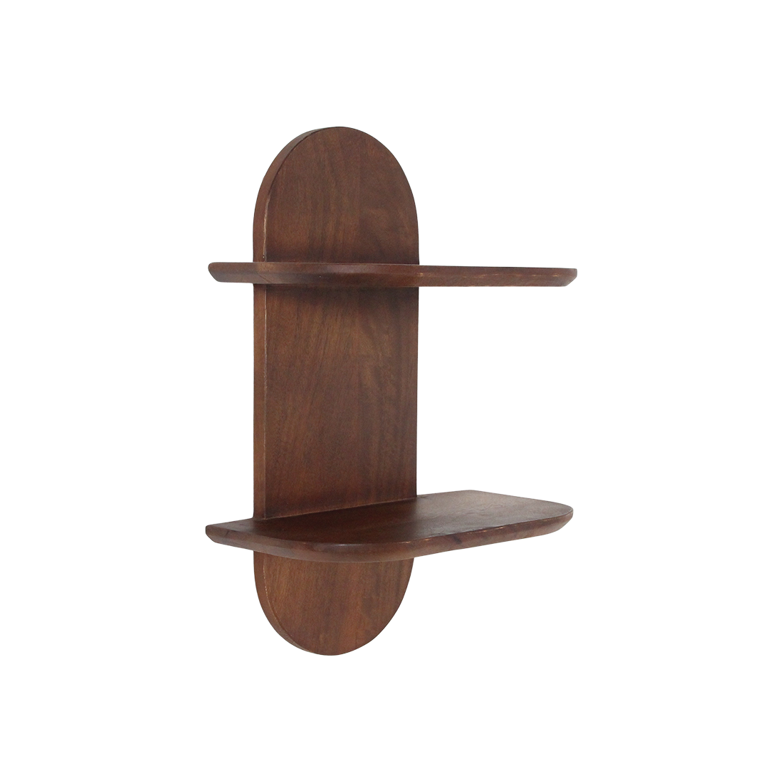 Wandregal aus Mangoholz mit abgerundeten Formen – 35x18 cm