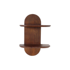 Wandregal aus Mangoholz mit abgerundeten Formen – 35x18 cm