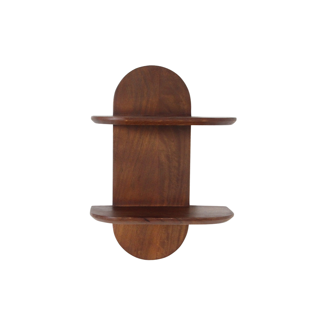 Wandregal aus Mangoholz mit abgerundeten Formen – 35x18 cm