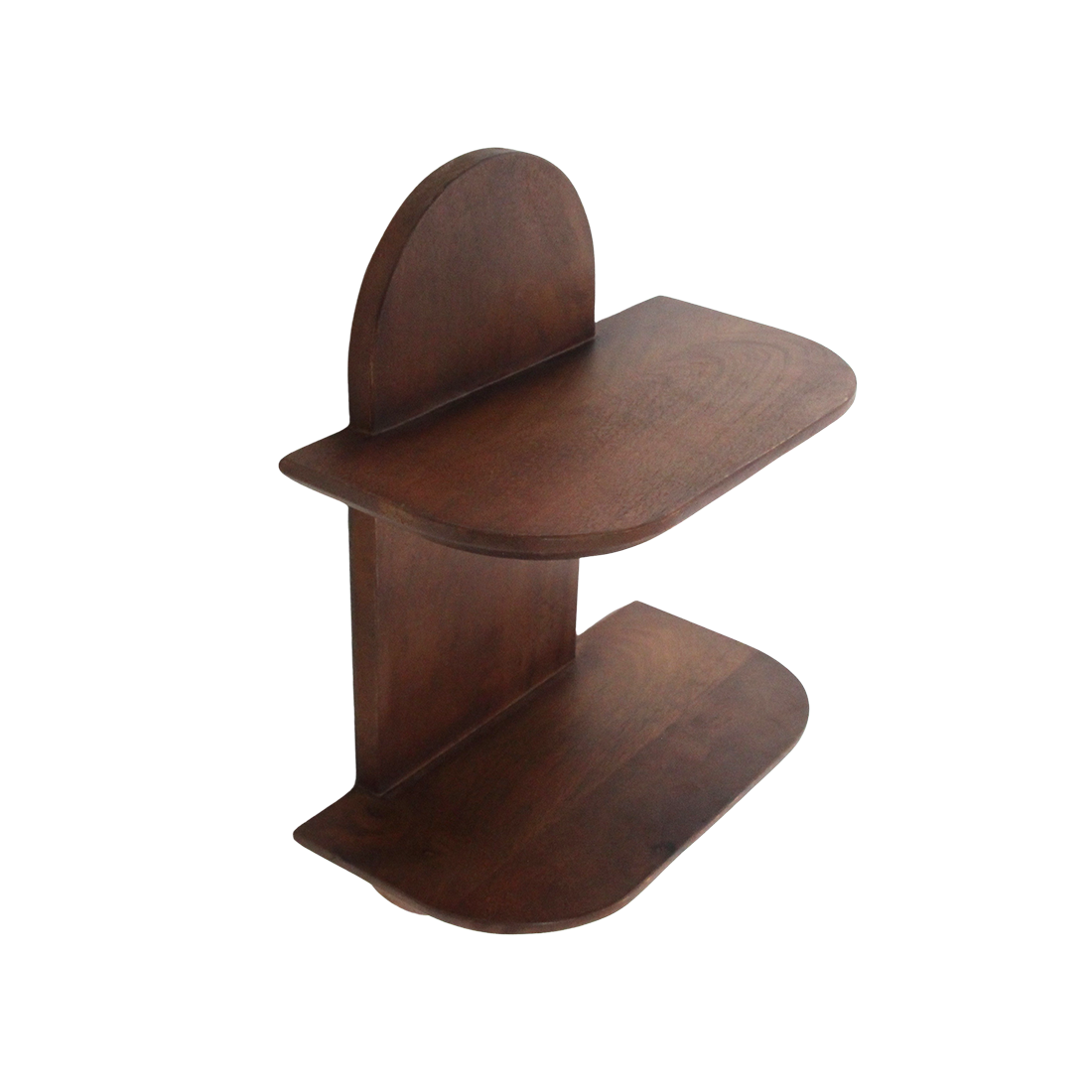 Wandregal aus Mangoholz mit abgerundeten Formen – 35x18 cm
