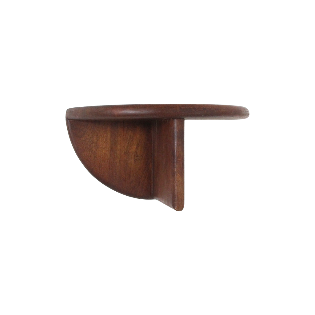 Wandregal in Halbmondform aus Mangoholz in Braun – 38x19 cm