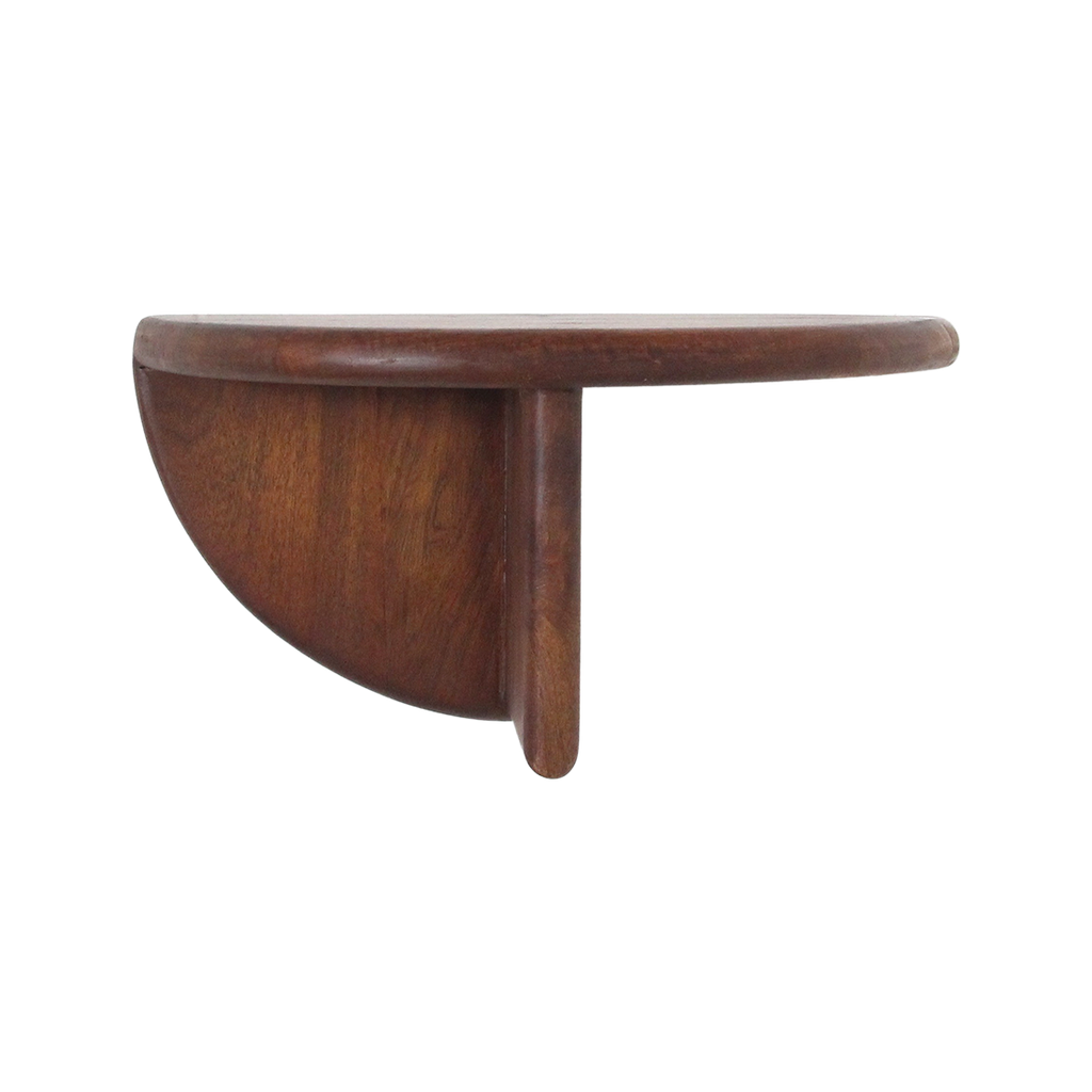 Wandregal in Halbmondform aus Mangoholz in Braun – 38x19 cm