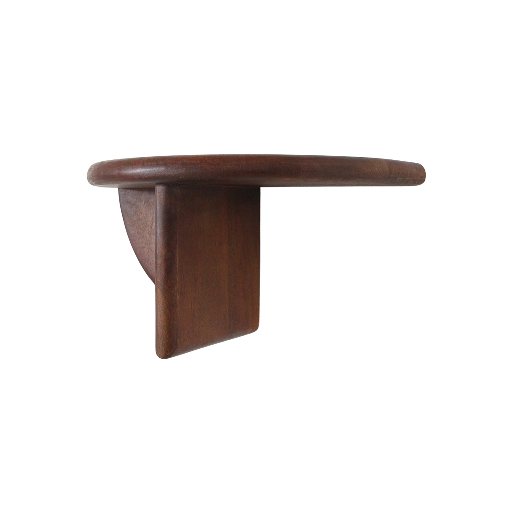 Wandregal in Halbmondform aus Mangoholz in Braun – 38x19 cm