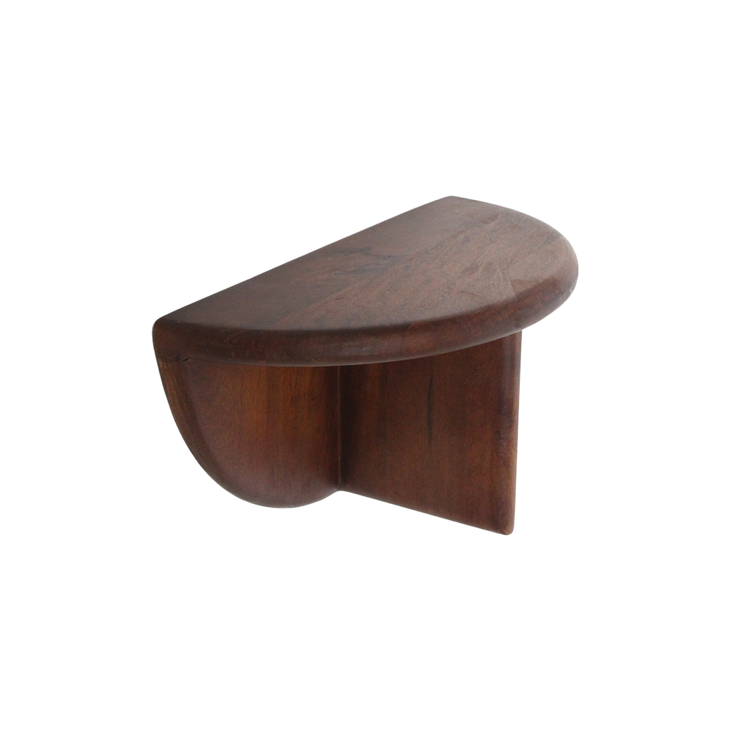 Wandregal in Halbmondform aus Mangoholz in Braun – 38x19 cm