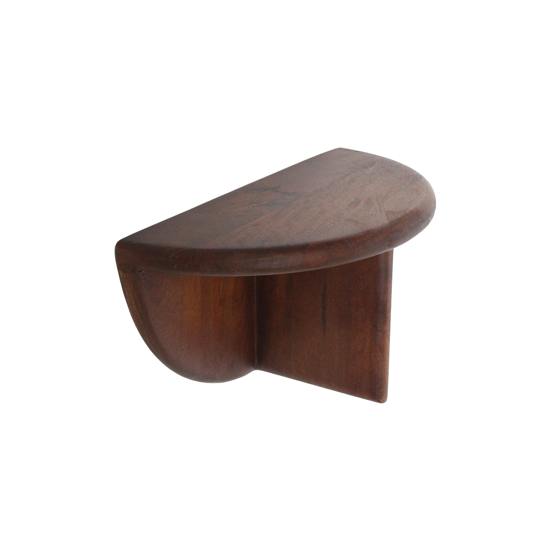 Wandregal in Halbmondform aus Mangoholz in Braun – 38x19 cm