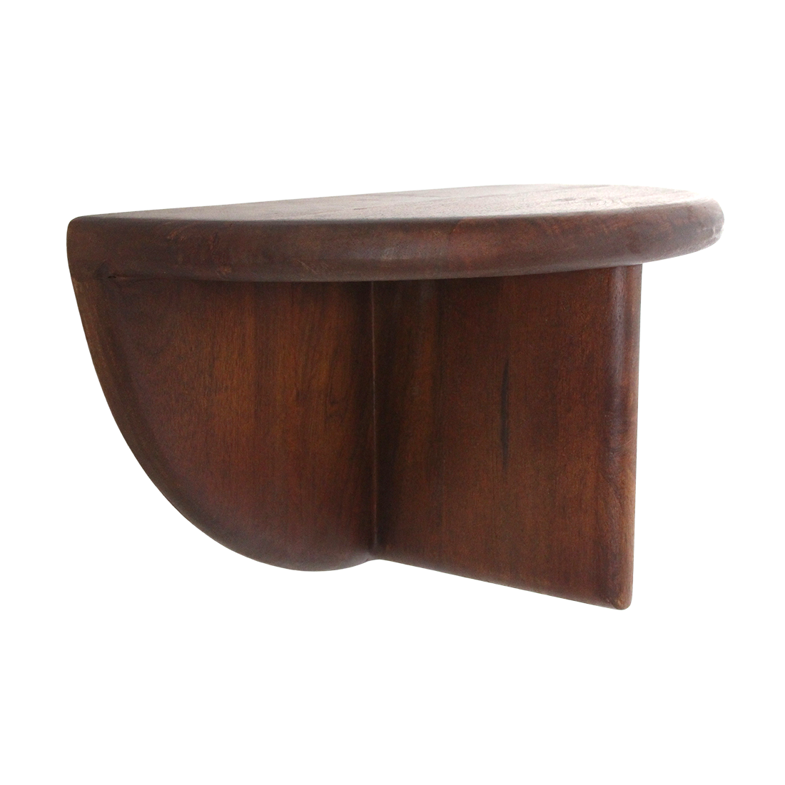 Wandregal in Halbmondform aus Mangoholz in Braun – 38x19 cm