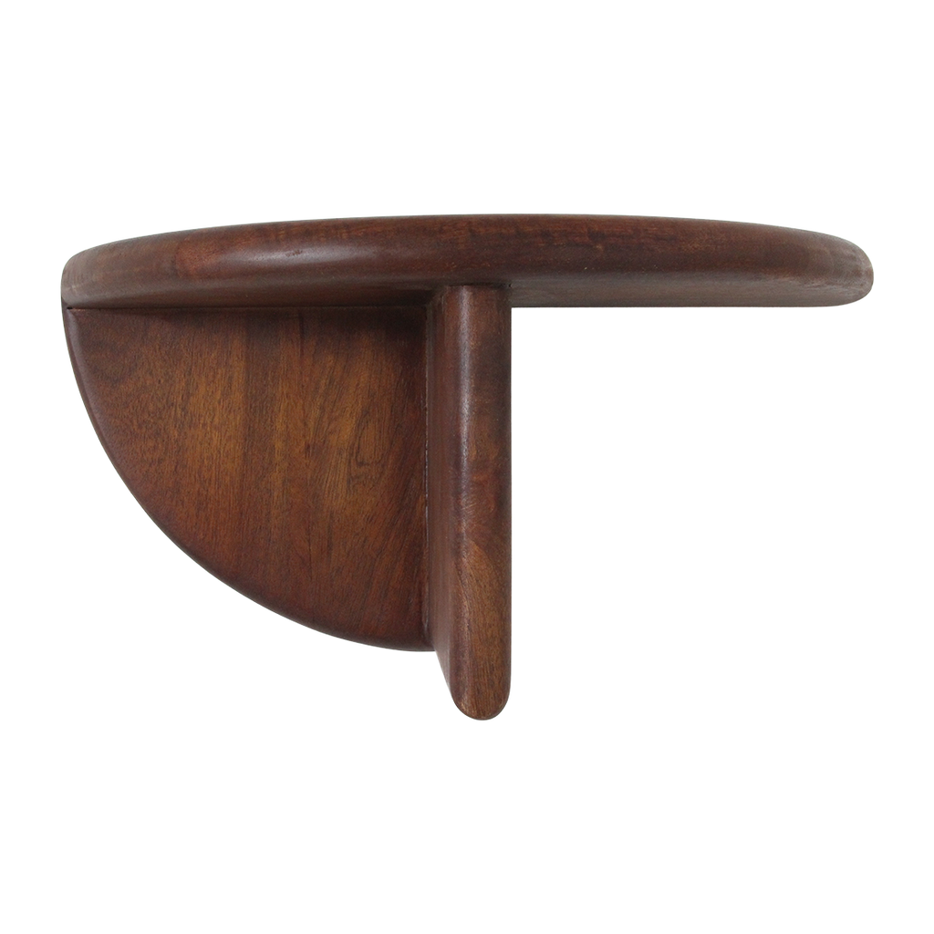 Wandregal in Halbmondform aus Mangoholz in Braun – 38x19 cm