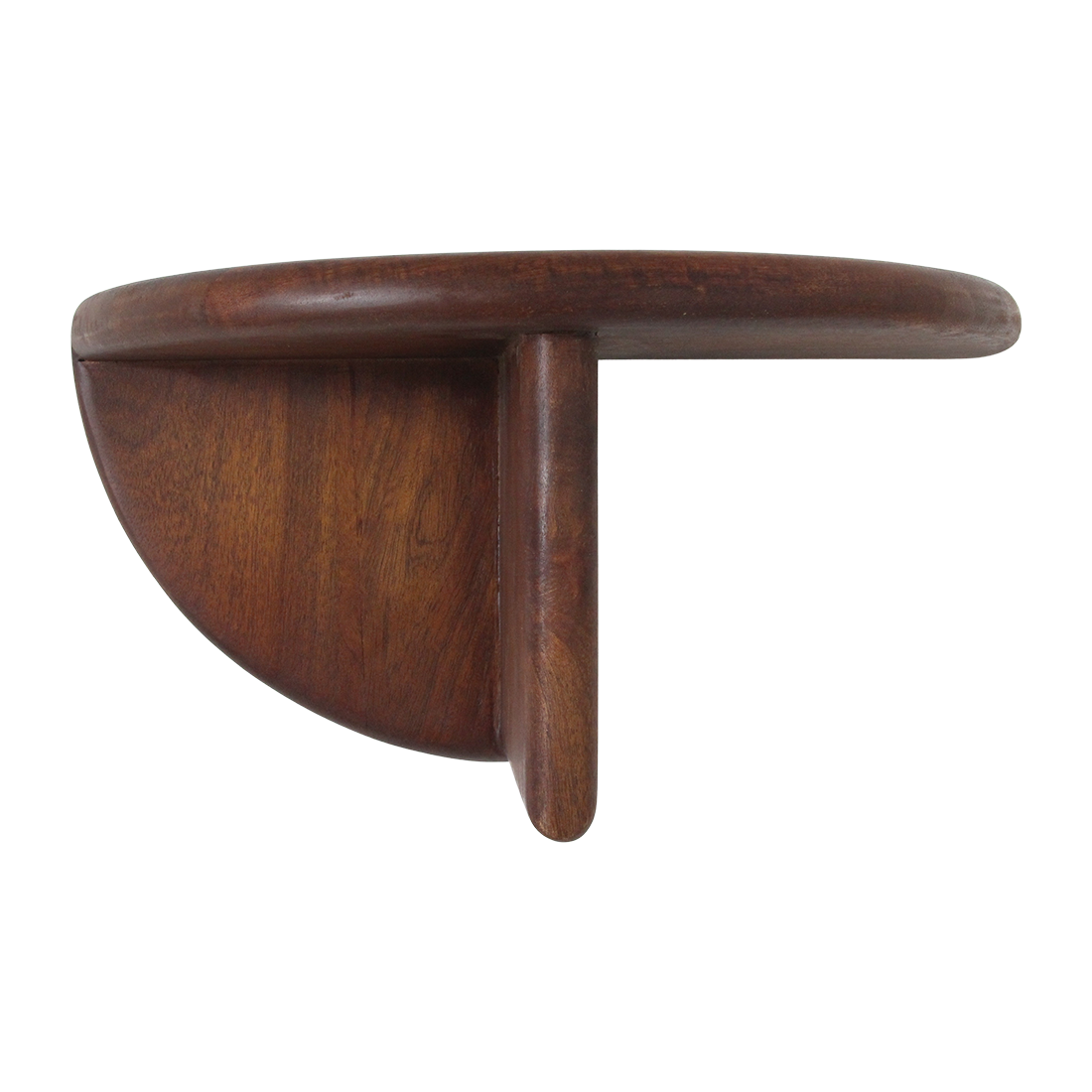 Wandregal in Halbmondform aus Mangoholz in Braun – 38x19 cm