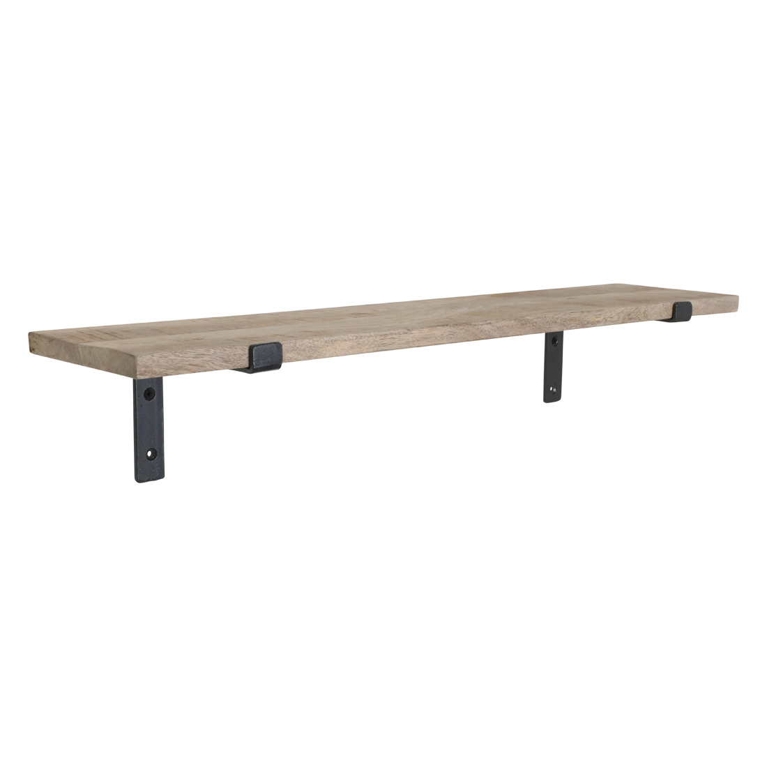 Wandregal aus Mangoholz und schwarzem Metall – 80x18 cm