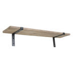 Wandregal aus Mangoholz und schwarzem Metall – 80x18 cm