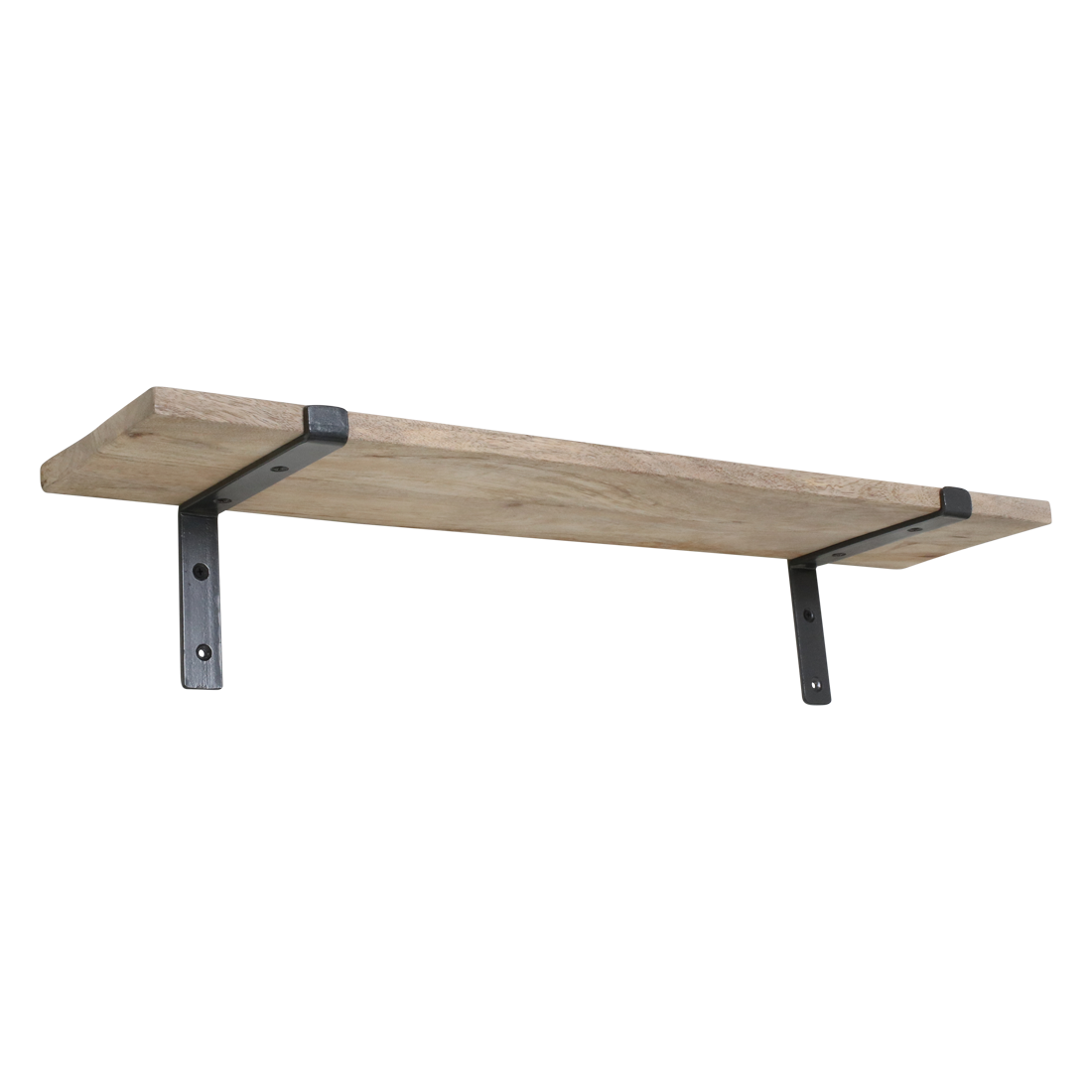Wandregal aus Mangoholz und schwarzem Metall – 80x18 cm