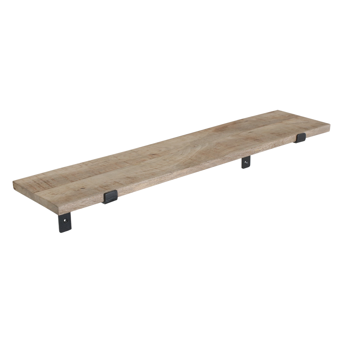 Wandregal aus Mangoholz und schwarzem Metall – 80x18 cm