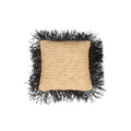 Kissenbezug aus Raffia in Schwarz und Natur - 40x40 cm