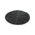 Runder Glasuntersetzer aus schwarzen Perlen mit Spiralmuster
