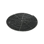Runder Glasuntersetzer aus schwarzen Perlen mit Spiralmuster