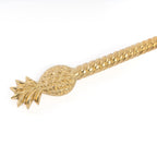 Salatlöffel aus Messing – Ananas-Griff in Gold