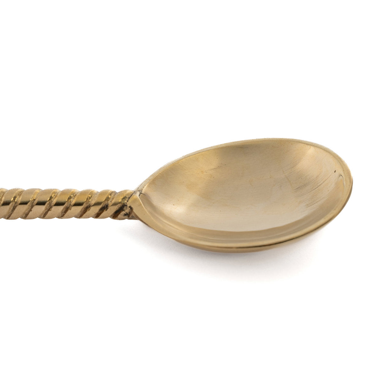 Salatlöffel aus Messing – Ananas-Griff in Gold