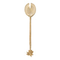 Salatgabel aus Messing in Gold – Palmblatt