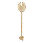 Salatgabel aus Messing in Gold – Palmblatt