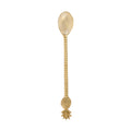 Langer Löffel aus Messing in Gold mit Ananas-Motiv