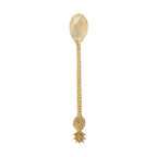 Langer Löffel aus Messing in Gold mit Ananas-Motiv