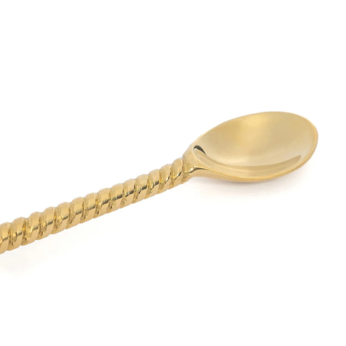 Langer Löffel aus Messing in Gold mit Ananas-Motiv