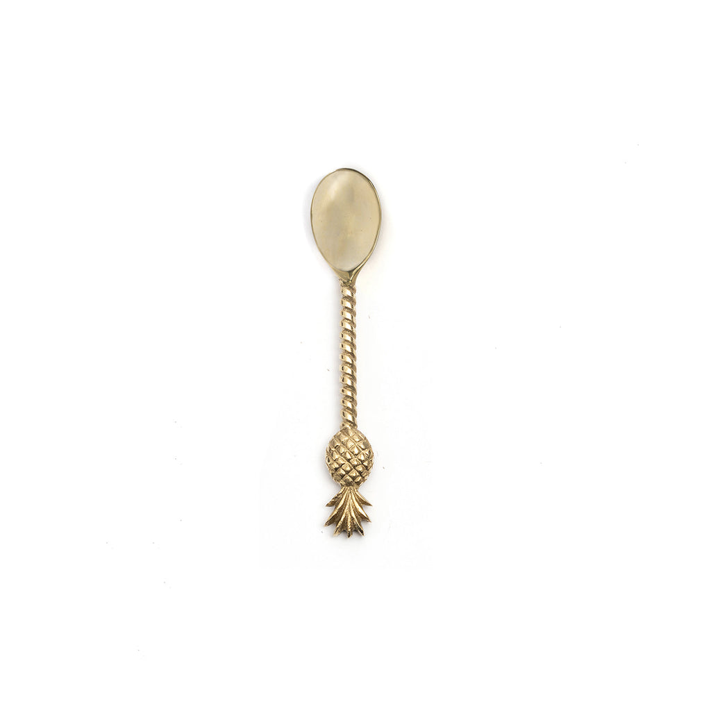 Teelöffel aus Messing in Gold – Ananas-Motiv