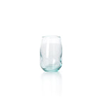 Trinkglas aus recyceltem Glas, transparent – Hellblau-Finish – H11 cm