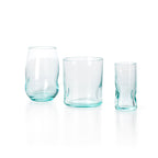 Trinkglas aus recyceltem Glas, transparent – Hellblau-Finish – H11 cm