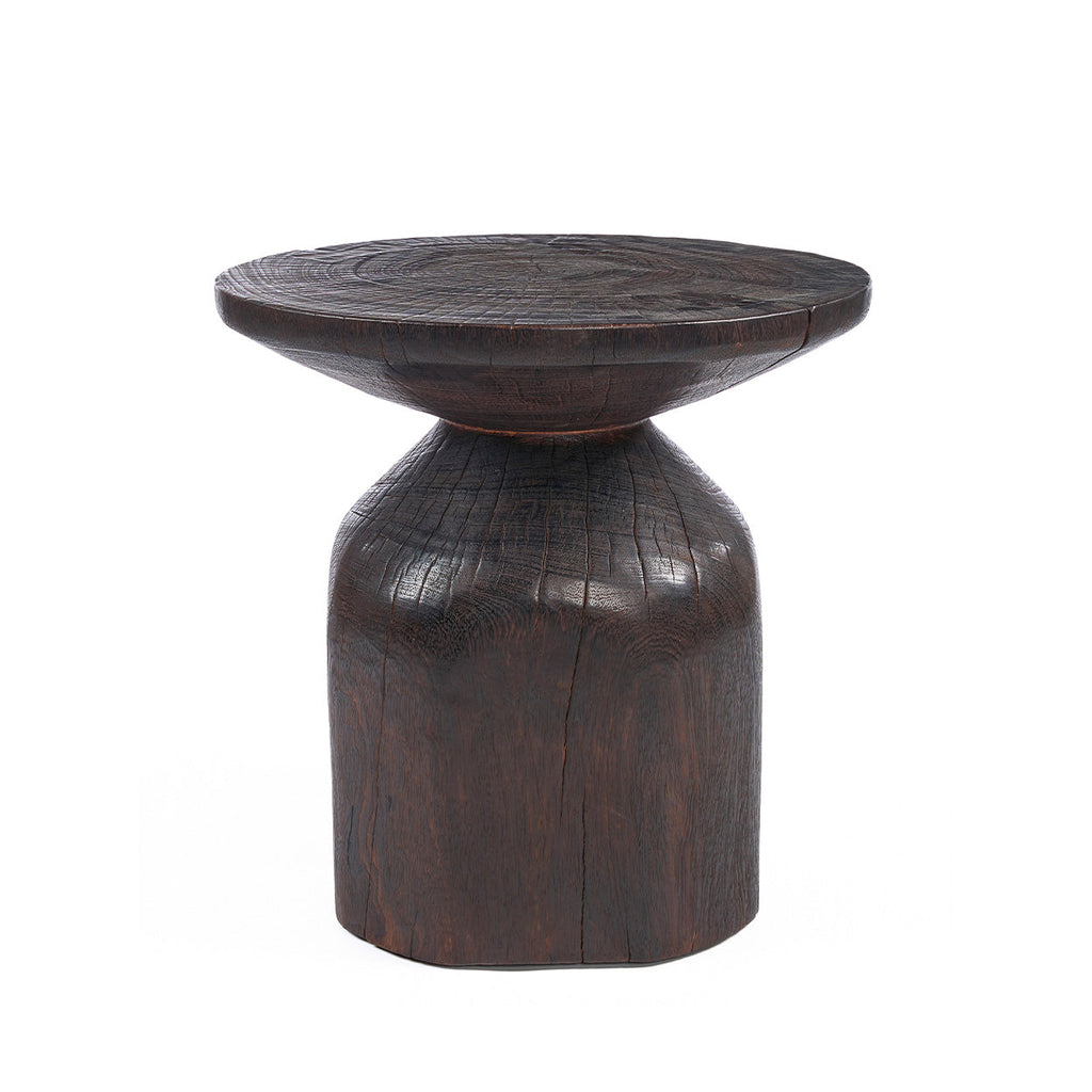 Beistelltisch aus Massivholz in Ebenholz-Optik – Ø50 cm