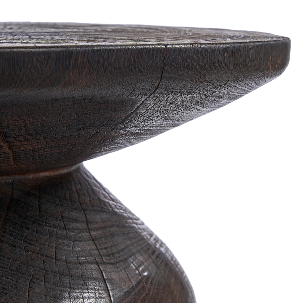 Beistelltisch aus Massivholz in Ebenholz-Optik – Ø50 cm