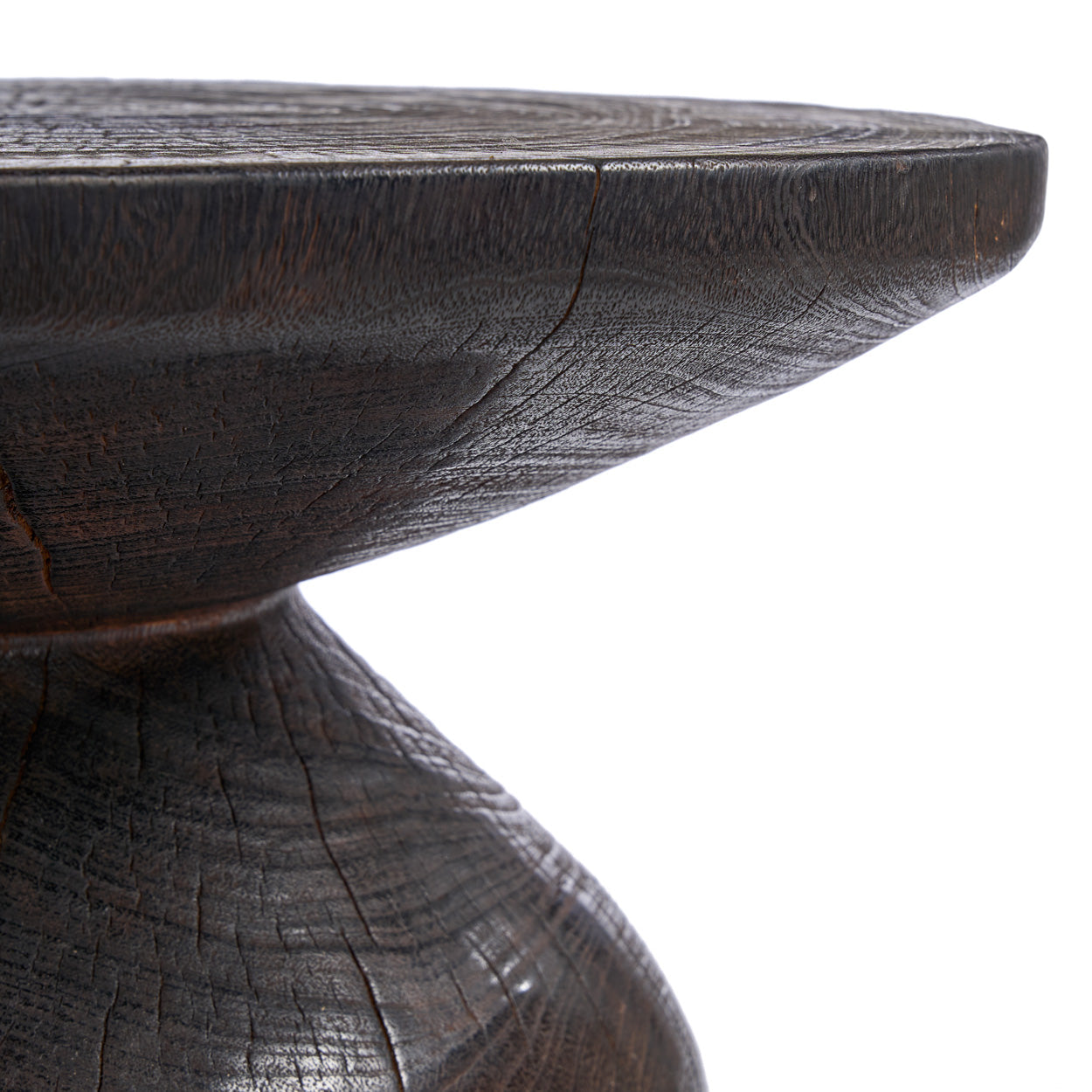 Beistelltisch aus Massivholz in Ebenholz-Optik – Ø50 cm
