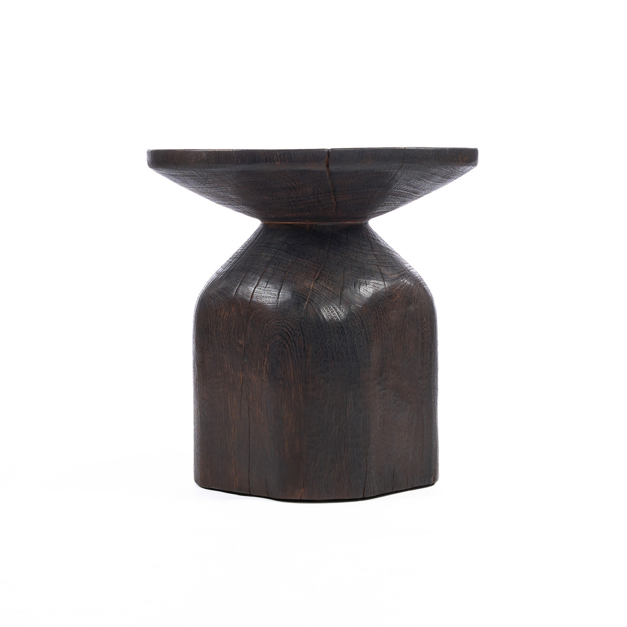 Beistelltisch aus Massivholz in Ebenholz-Optik – Ø50 cm