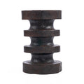 Beistelltisch aus Massivholz in Dunkelbraun, Totem-Optik – H60 cm