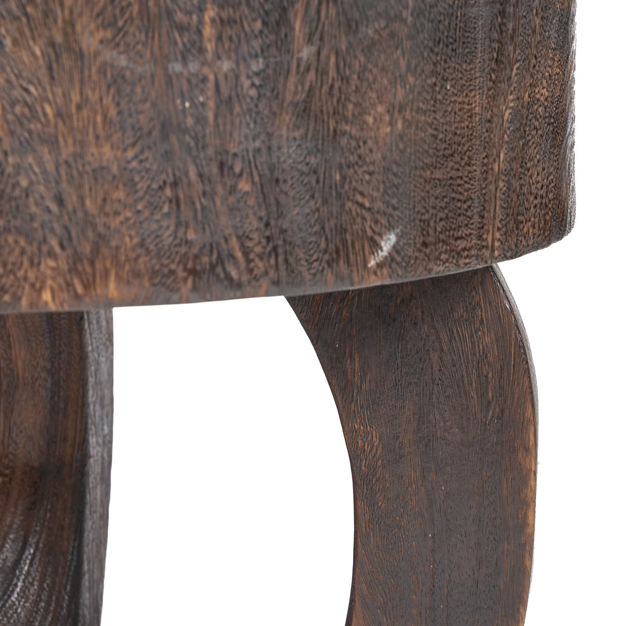Runder Couchtisch aus massivem dunklem Nussbaum fürs Wohnzimmer – Ø70 cm