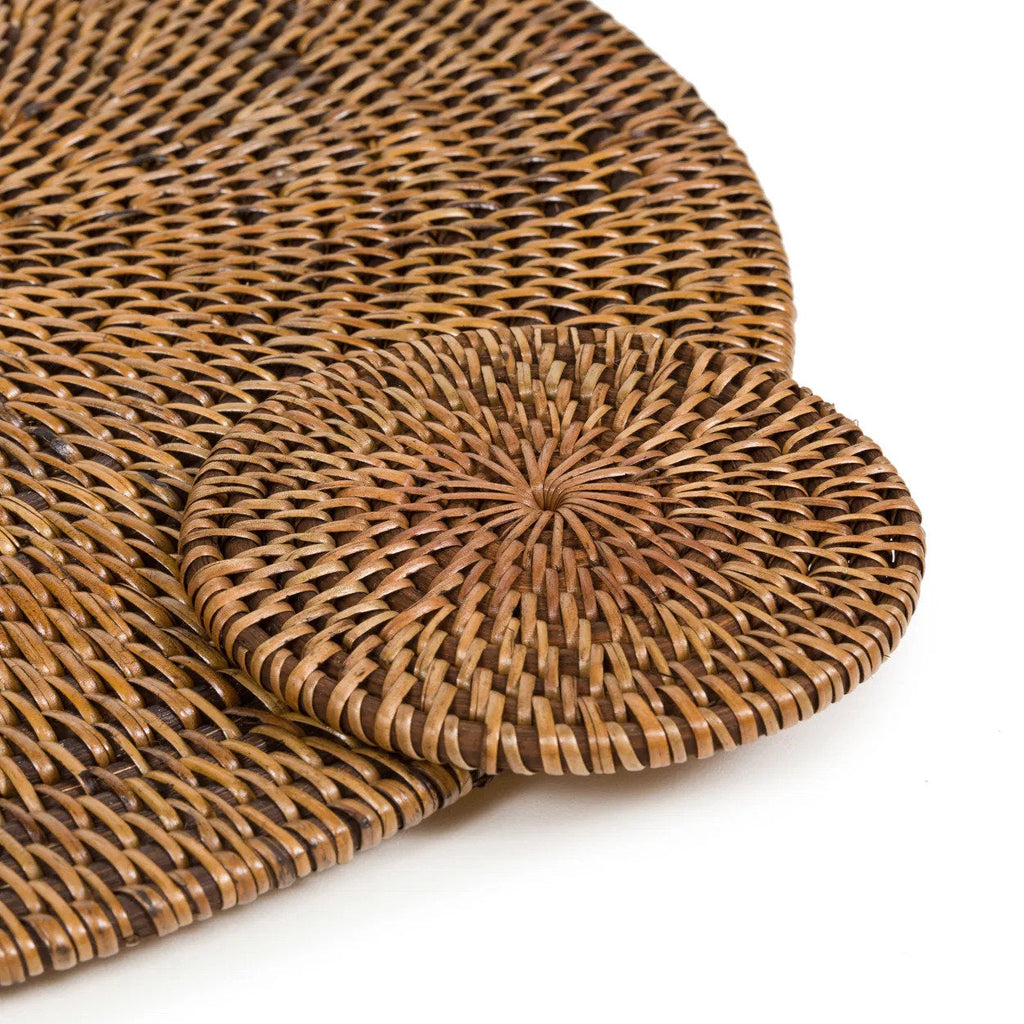 Dessous de verre rond en rotin marron Ø11 cm