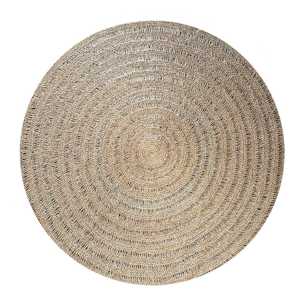 Runder Seegrasteppich Natur 150 cm im Boho-Stil