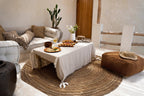 Runder Seegrasteppich Natur 150 cm im Boho-Stil
