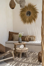 Runder Seegrasteppich Natur 150 cm im Boho-Stil