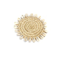 Untersetzer rund aus Raffia mit Muscheln - Ø13 cm