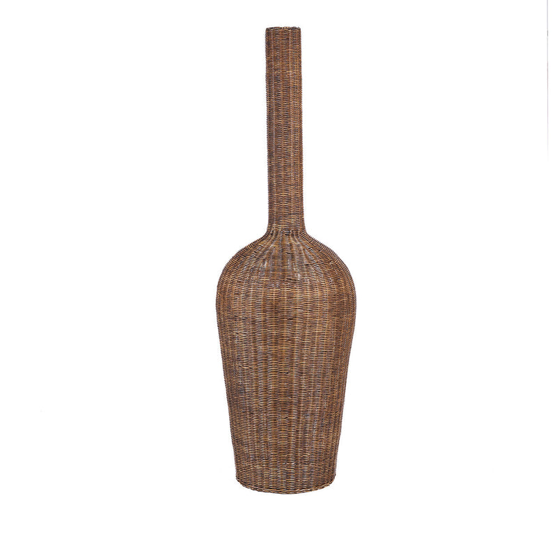 Hängeleuchte aus Rattan in Dunkelbraun in Amphorenform XXL – H156 cm